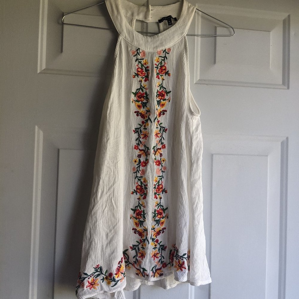 Staccato Embroidered Halter Top